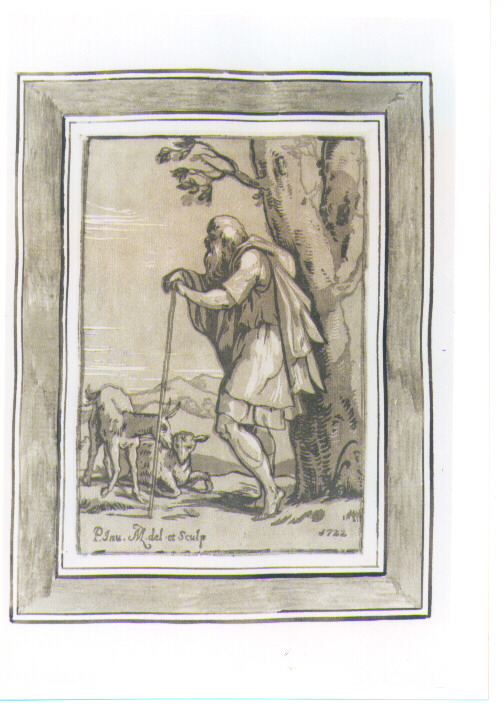 PASTORE CON MONTONI (stampa a colori) di Mazzola Francesco detto Parmigianino, Zanetti Anton Maria (sec. XVIII)