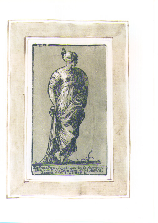 FIGURA FEMMINILE DI PROFILO (stampa a colori) di Mazzola Francesco detto Parmigianino, Zanetti Anton Maria (sec. XVIII)