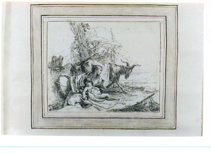 NINFA E SATIRO (stampa) di Tiepolo Giovanni Battista (sec. XVIII)