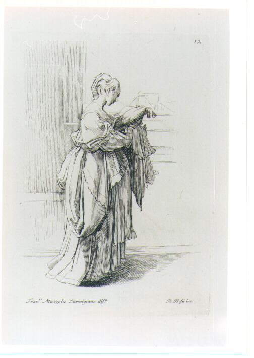 FIGURA FEMMINILE (stampa) di Mazzola Francesco detto Parmigianino, Bossi Benigno (sec. XVIII)