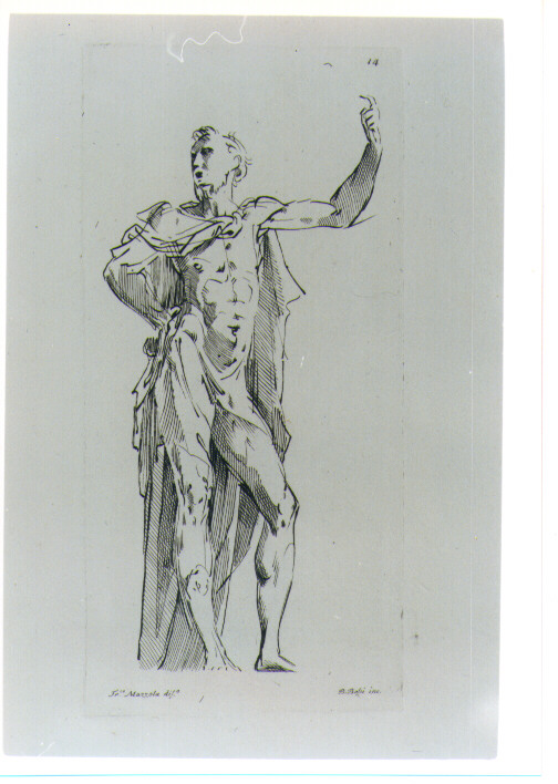 FIGURA MASCHILE (stampa) di Mazzola Francesco detto Parmigianino, Bossi Benigno (sec. XVIII)