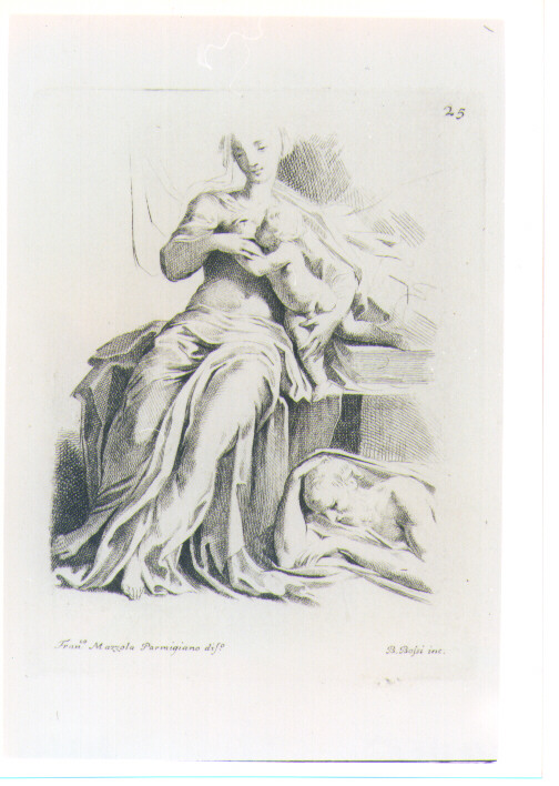 RIPOSO NELLA FUGA IN EGITTO (stampa) di Mazzola Francesco detto Parmigianino, Bossi Benigno (sec. XVIII)