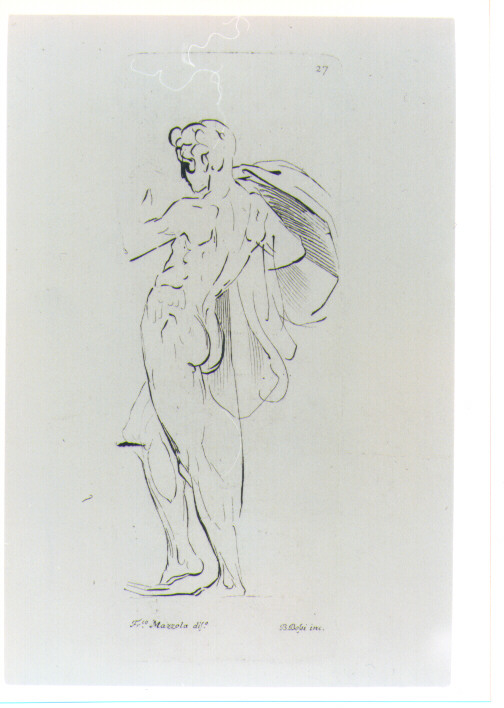 FIGURA MASCHILE (stampa) di Mazzola Francesco detto Parmigianino, Bossi Benigno (sec. XVIII)
