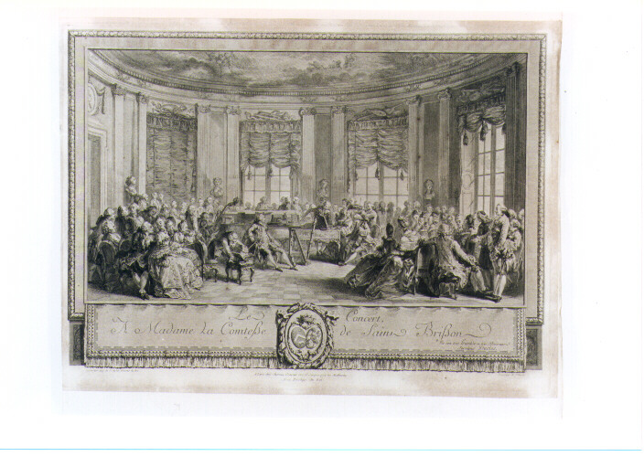 CONCERTO (stampa controfondata smarginata) di Duclos Antoine Jean, De Saint-Aubin Augustin (seconda metà sec. XVIII)
