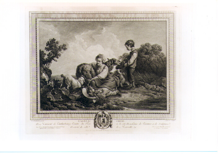 PASTORELLI (stampa controfondata smarginata) di Loutherbourg Philipp Jakob I, Le Veau Jean Jacques (seconda metà sec. XVIII)