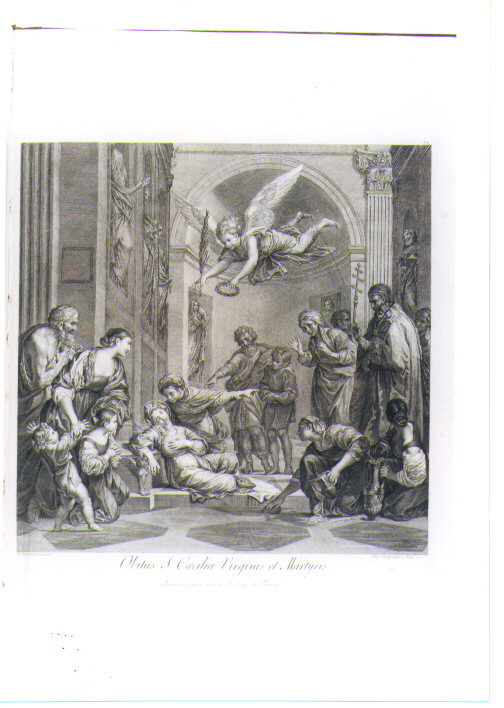 MORTE DI SANTA CECILIA (stampa) di Zampieri Domenico detto Domenichino, Cunego Domenico (sec. XVIII)
