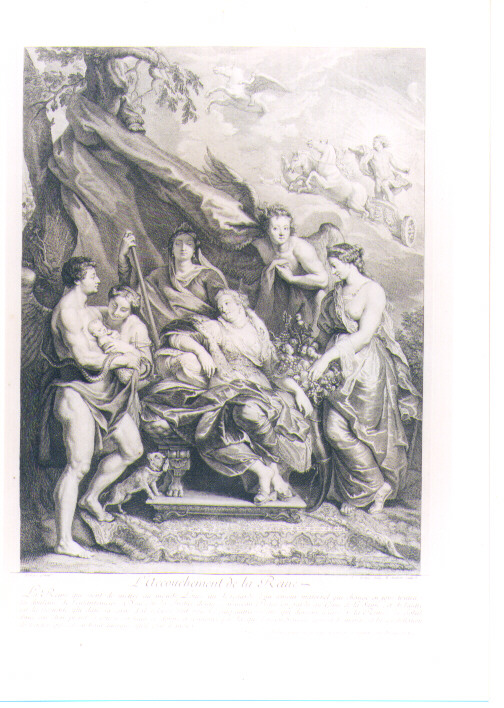 NASCITA DI LUIGI XIII (stampa) di Audran Benoit II, Nattier Jean Marc (sec. XVIII)