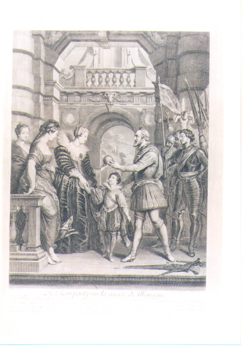 ENRICO IV PARTE PER LA GUERRA (stampa) di Rubens Pieter Paul, Audran Jean, Nattier Jean Marc (sec. XVIII)