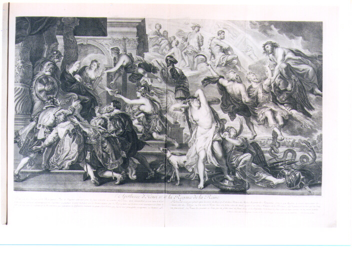 APOTEOSI DI ENRICO IV (stampa) di Rubens Pieter Paul, Duchange Gaspard, Nattier Jean Marc (sec. XVIII)