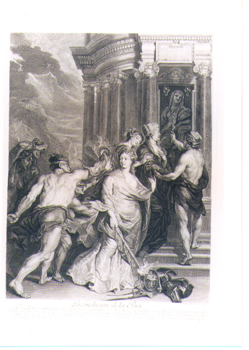 MARIA DEI MEDICI ACCETTA LA PACE (stampa) di Nattier Jean Marc, Rubens Pieter Paul, Picart Bernard (sec. XVIII)