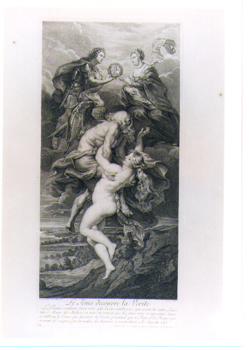 ALLEGORIA DEL TEMPO CHE SVELA LA VERITA' (stampa) di Rubens Pieter Paul, Loir Alexis, Nattier Jean Marc (sec. XVIII)