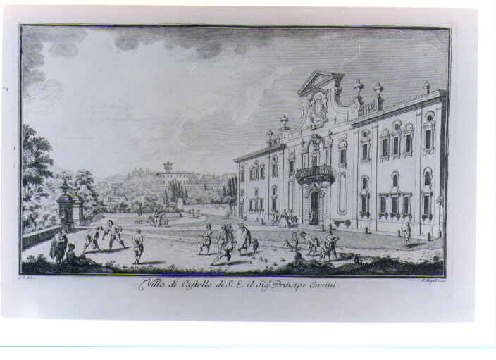 VEDUTA DELLA VILLA DI CASTELLO (stampa) di Mogalli Niccolò, Zocchi Giuseppe (sec. XVIII)