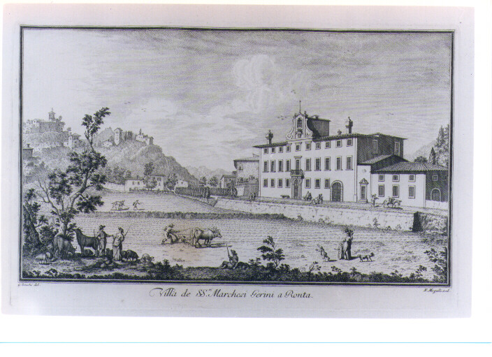 VEDUTA DELLA VILLA DI RONTA (stampa) di Mogalli Niccolò, Zocchi Giuseppe (sec. XVIII)