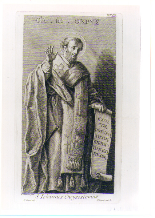 SAN GIOVANNI CRISOSTOMO (stampa) di Zampieri Domenico detto Domenichino, Bartolozzi Francesco, Vanni Niccolò (sec. XVIII)