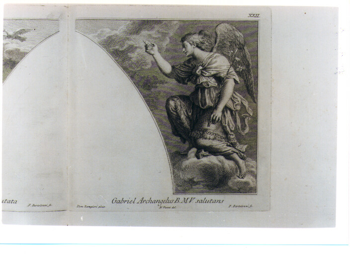 ANGELO ANNUNCIANTE (stampa) di Bartolozzi Francesco, Vanni Niccolò, Zampieri Domenico detto Domenichino (sec. XVIII)