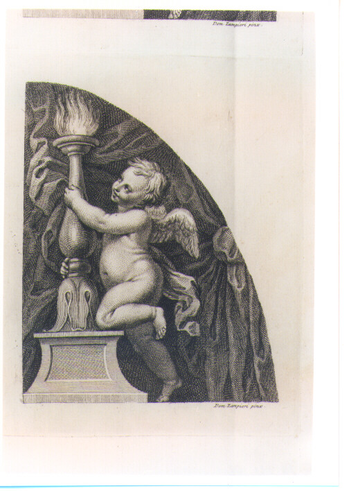 ANGIOLETTO REGGITORCIA (stampa) di Zampieri Domenico detto Domenichino - ambito romano (sec. XVIII)