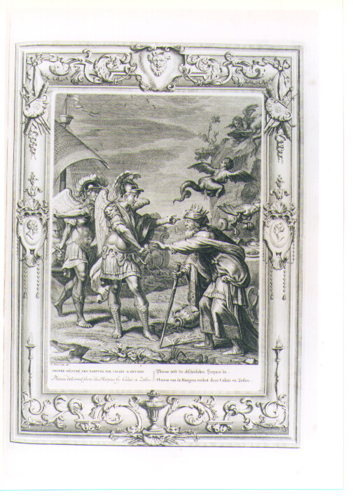 FINEO SCONFIGGE LE ARPIE (stampa) di Picart Bernard (sec. XVIII)