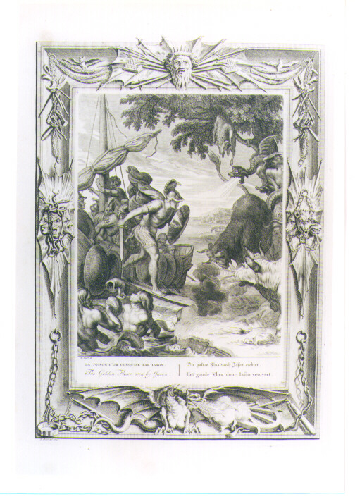 GIASONE CONQUISTA IL VELLO D'ORO (stampa) di Picart Bernard (CERCHIA) (sec. XVIII)