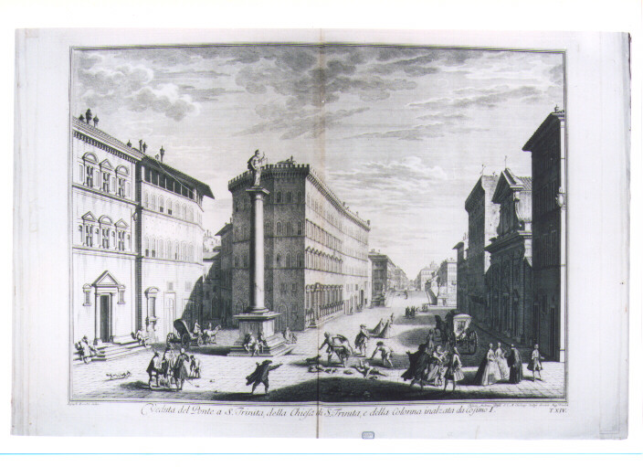 VEDUTA DI SANTA TRINITA (stampa) di Pfeffel Johann Andreas, Zocchi Giuseppe (sec. XVIII)