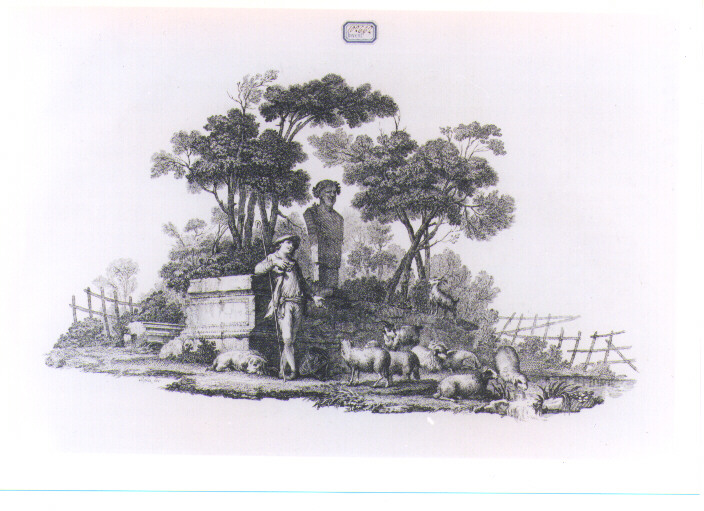 PASTORE E GREGGE (stampa) di Petitot Ennemond Alexandre, Bossi Benigno (sec. XVIII)