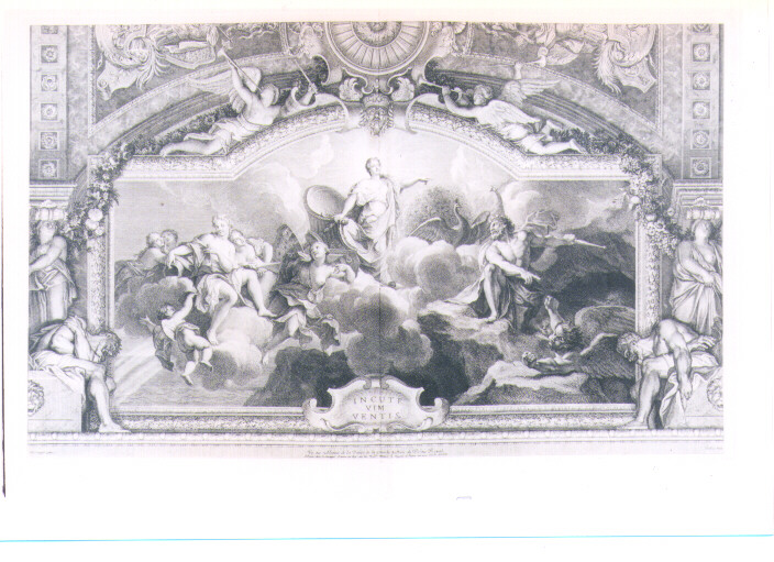 GIUNONE CHIEDE AD EOLO DI LIBERARE I VENTI (stampa) di Coypel Antoine, Tardieu Nicolas Henri (sec. XVIII)