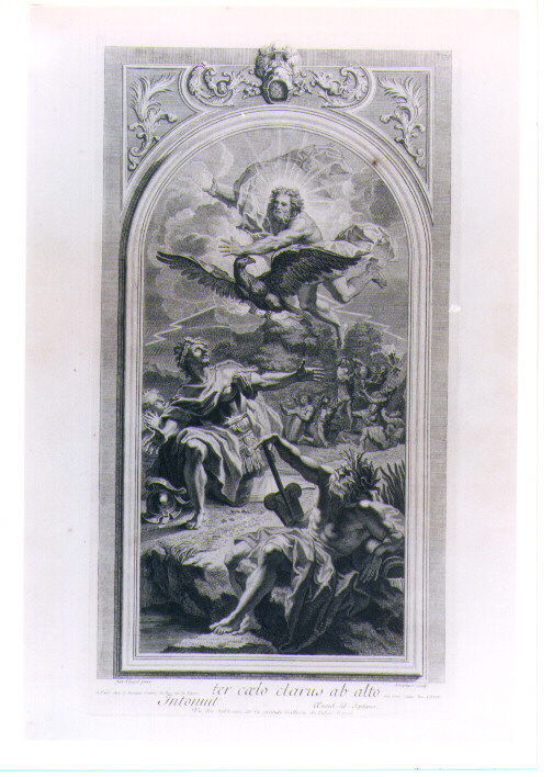 GIOVE TUONANTE (stampa) di Coypel Antoine, Desplaces Louis (sec. XVIII)