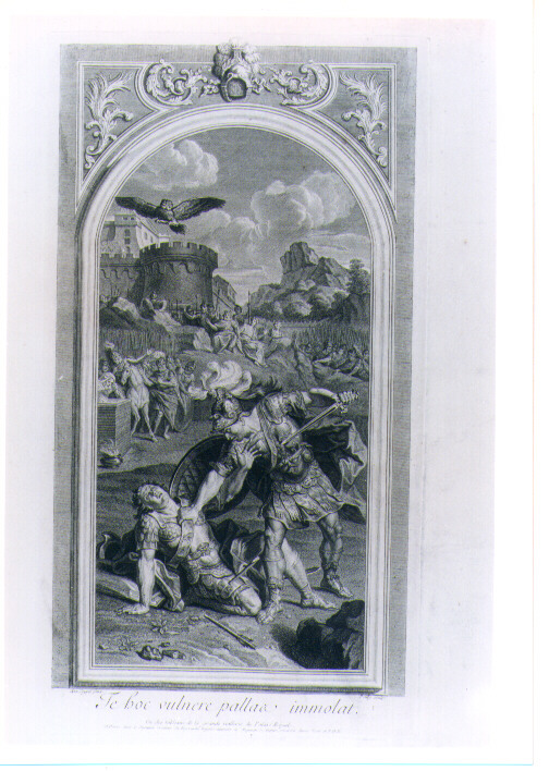 ENEA E TURNO (stampa) di Coypel Antoine (sec. XVIII)