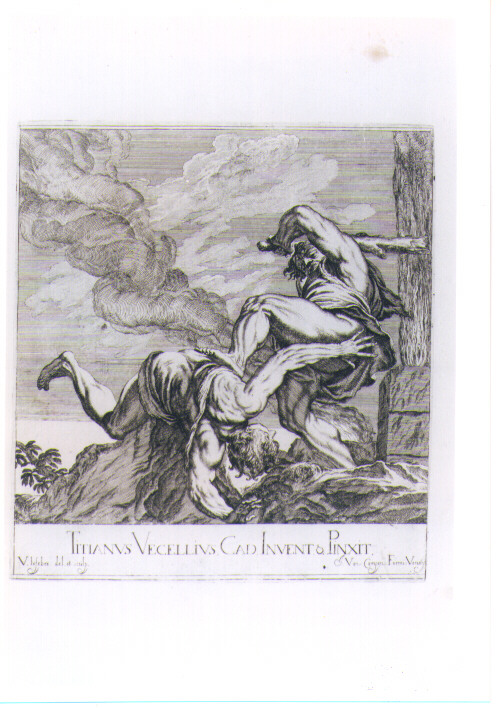 Caino uccide Abele (stampa) di Vecellio Tiziano, Lefèvre Valentin (sec. XVII)