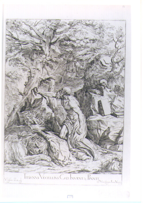 SAN GIROLAMO PENITENTE (stampa) di Vecellio Tiziano, Lefèvre Valentin (sec. XVII)
