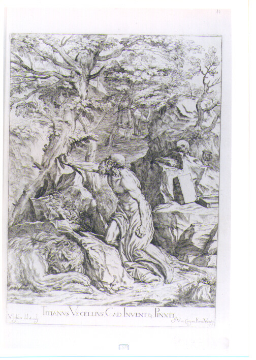 SAN GIROLAMO PENITENTE (stampa) di Vecellio Tiziano, Lefèvre Valentin (sec. XVII)