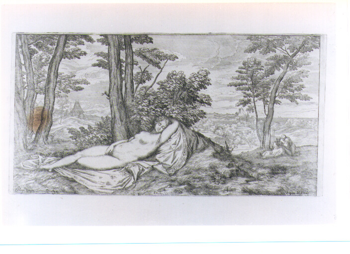 VENERE DORMIENTE (stampa) di Vecellio Tiziano, Lefèvre Valentin (sec. XVII)