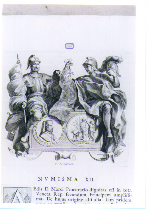 NETTUNO CON RECTO E VERSO DI MEDAGLIA CELEBRATIVA DI GIOVANNI BARBADIGO (stampa) di Van Audenaerde Robert (sec. XVIII)