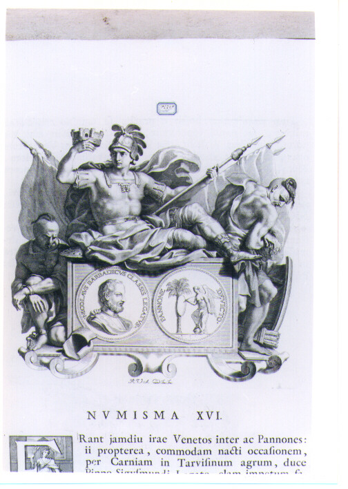 ALLEGORIA CON RECTO E VERSO DI MEDAGLIA CELEBRATIVA DI NICOLA BARBADIGO (stampa) di Van Audenaerde Robert (sec. XVIII)