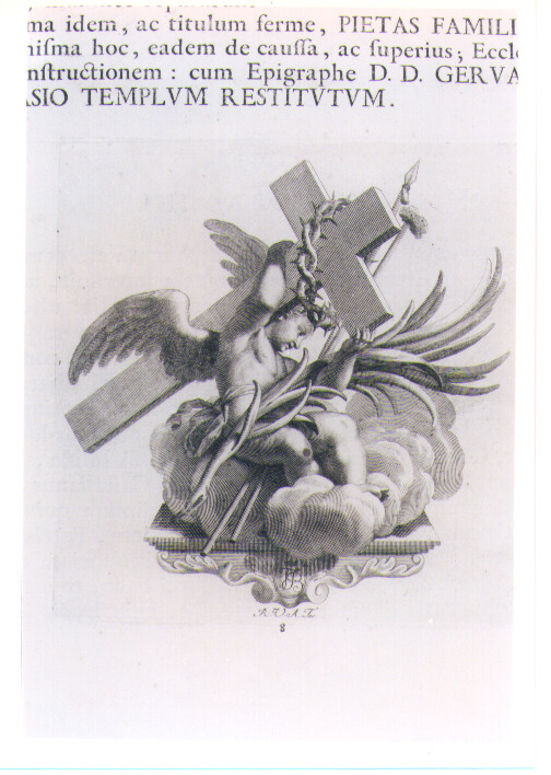 ANGELO CON SIMBOLI DELLA PASSIONE (stampa) di Van Audenaerde Robert (sec. XVIII)