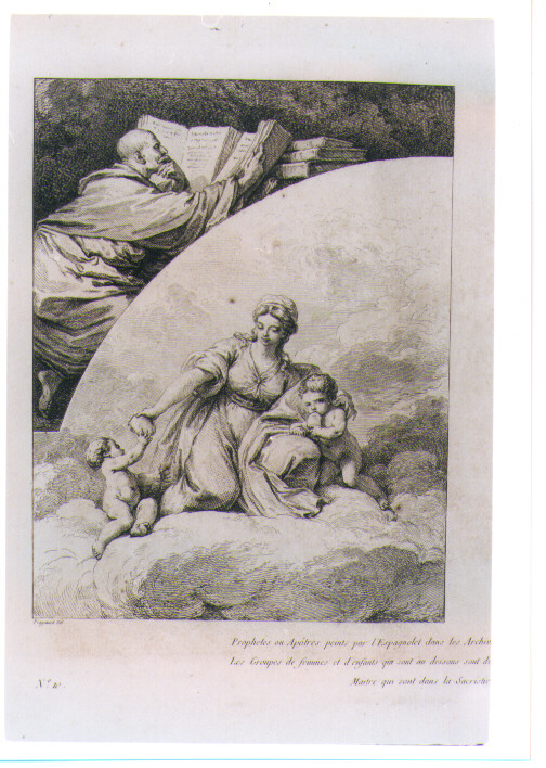 PROFETI E FIGURE ALLEGORICHE (stampa) di De Ribera Jusepe detto Spagnoletto, Solimena Francesco detto Abate Ciccio, Prevost Benoit Louis, Fragonard Jean Honoré (sec. XVIII)