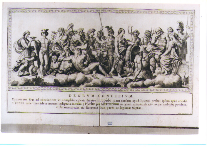 CONCILIO DEGLI DEI (stampa) di Sanzio Raffaello detto Raffaello, Dorigny Nicolas (sec. XVII)