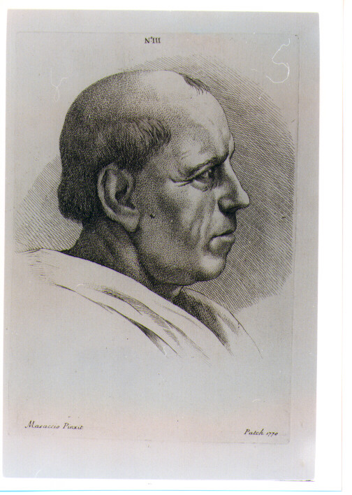 ritratto d'uomo (stampa) di Guidi Tommaso detto Masaccio, Patch Thomas (sec. XVIII)