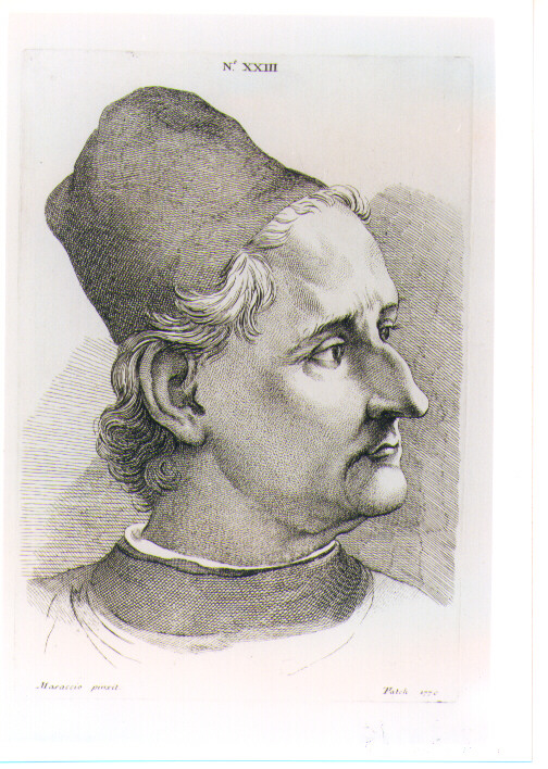 ritratto d'uomo (stampa) di Guidi Tommaso detto Masaccio, Patch Thomas (sec. XVIII)