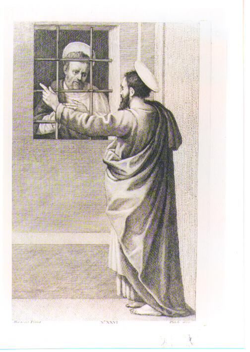 SAN PIETRO VISITA SAN PAOLO IN CARCERE (stampa) di Guidi Tommaso detto Masaccio, Patch Thomas (sec. XVIII)