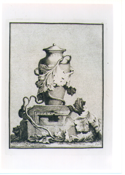 VASO CON FOGLIE DI VITE (stampa) di Petitot Ennemond Alexandre, Bossi Benigno (sec. XVIII)