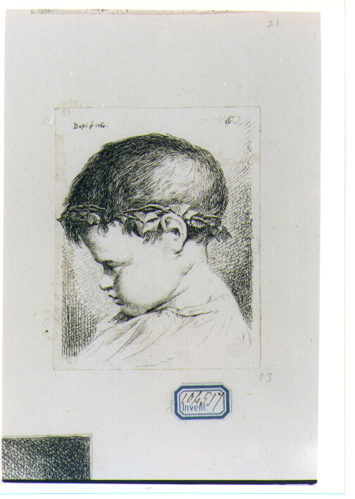 TESTA DI BAMBINO (stampa) di Bossi Benigno (sec. XVIII)