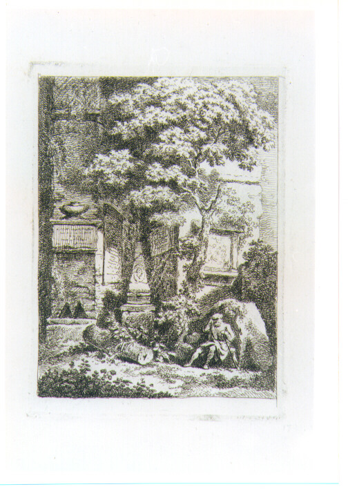 PAESAGGIO CON ROVINE (stampa) di Schallhas Carl Philipp (attribuito) (fine sec. XVIII)