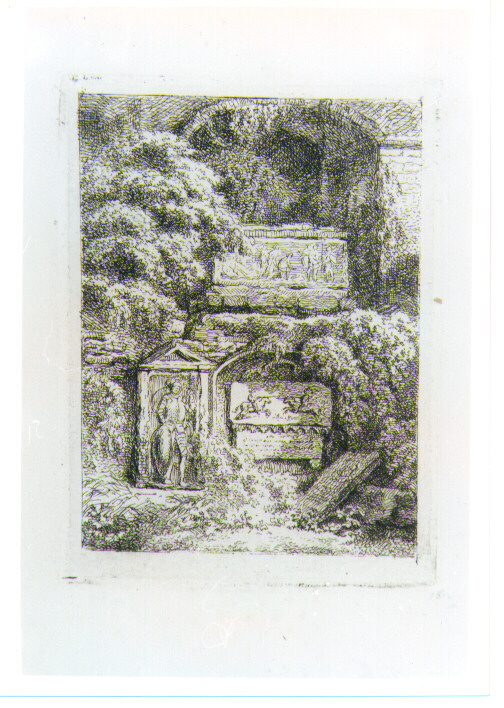 PAESAGGIO CON ROVINE (stampa) di Schallhas Carl Philipp (attribuito) (fine sec. XVIII)