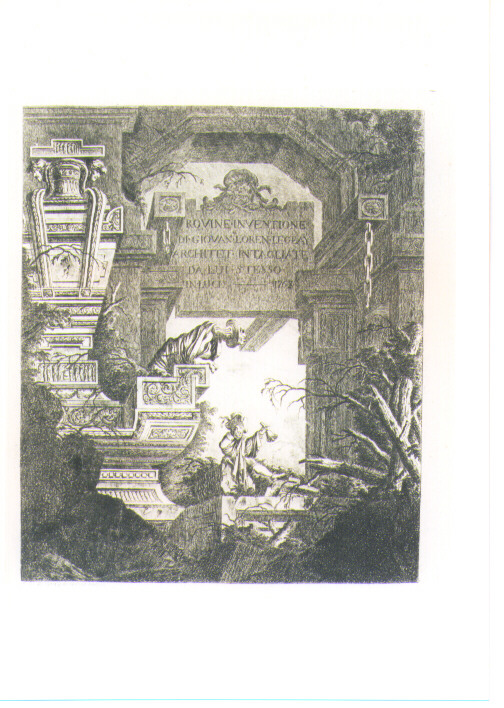 PAESAGGIO CON ROVINE (stampa) di Le Geay J. L (sec. XVIII)