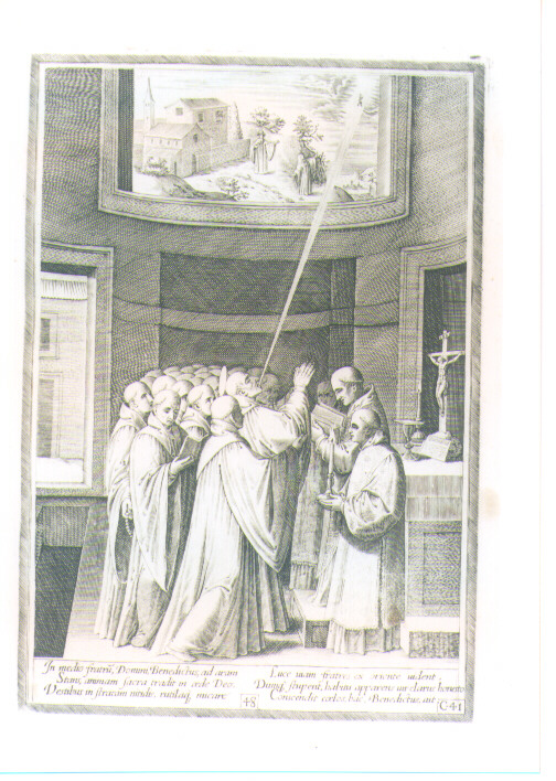 MIRACOLO DI SAN BENEDETTO (stampa) di Passeri Bernardino (CERCHIA), Caprioli Aliprando (CERCHIA) (sec. XVI)