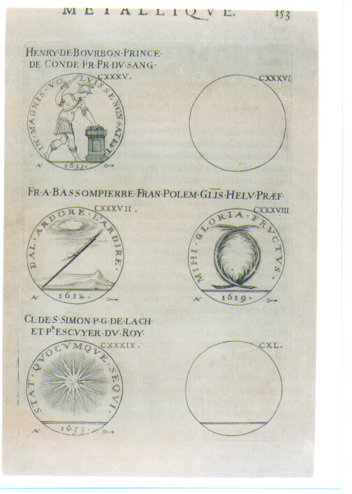 SEI MEDAGLIE DI PRINCIPI E UOMINI ILLUSTRI FRANCESI (stampa) di De Bie Jacques detto Jacobus Biesius (sec. XVII)