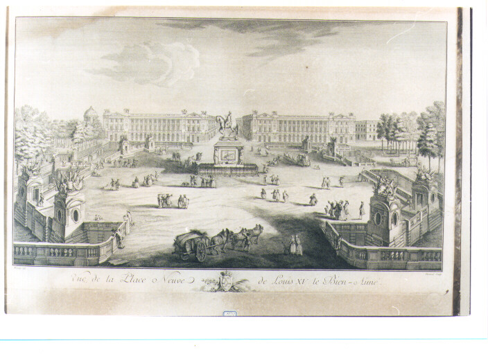 VEDUTA DI PLACE NEUVE DE LOUIS XV (stampa) di Moreau Jean Michel (sec. XVIII)