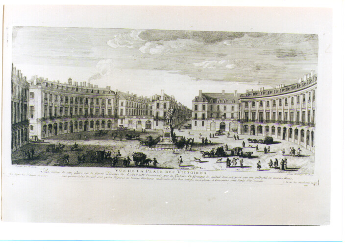 VEDUTA DI PLACE DES VICTOIRES (stampa) di Rigaud Jean Baptiste (sec. XVIII)