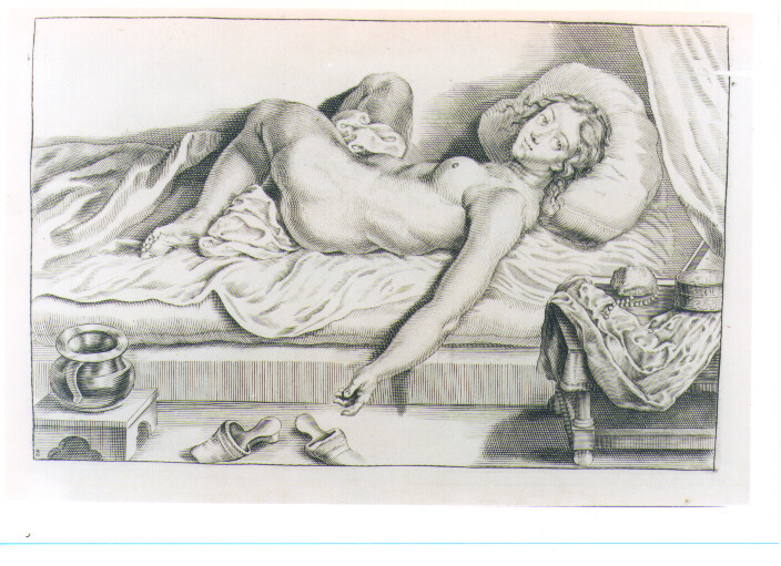 FIGURA FEMMINILE NUDA DISTESA (stampa) di De Lairesse Gèrard (CERCHIA) (sec. XVIII)
