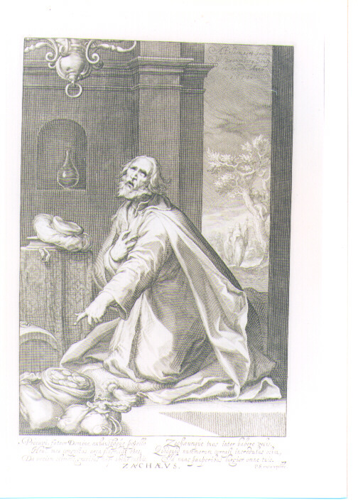 VOCAZIONE DI ZACCHEO (stampa) di Bloemaert Abraham, Swanenburgh Willem II (sec. XVIII)